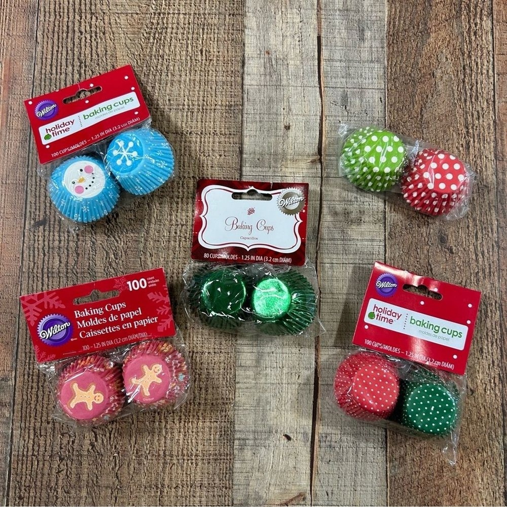 500ct Snowman Polka Dots Christmas Mini Cupcake Paper Liner Baking Cups Wilton